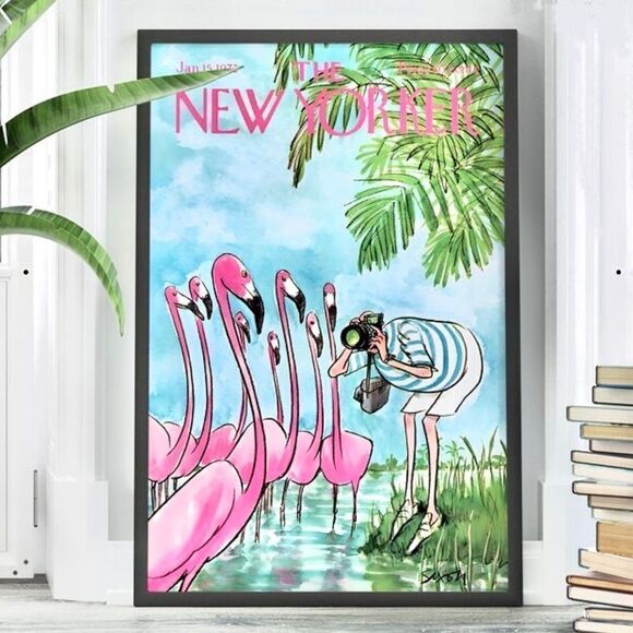 1972 New Yorker Magazine Flamingo Print - Picture 2 of 6